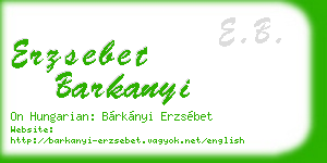 erzsebet barkanyi business card