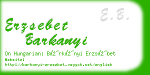 erzsebet barkanyi business card